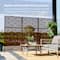 Glitzhome® 6ft. Brown Galvanized Steel Geometric Pattern Privacy Screen Fence Panel & Room Divider